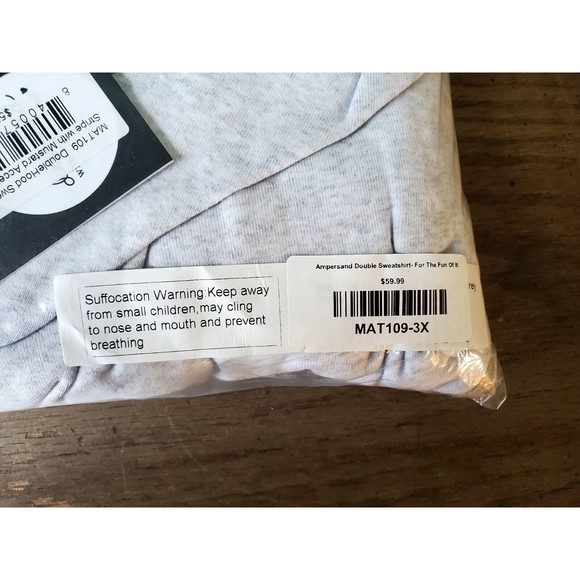 NWT Ampersand Avenue Light Gray Yellow Double Hood L/S Hoodie Size XXXL - Picture 2 of 4